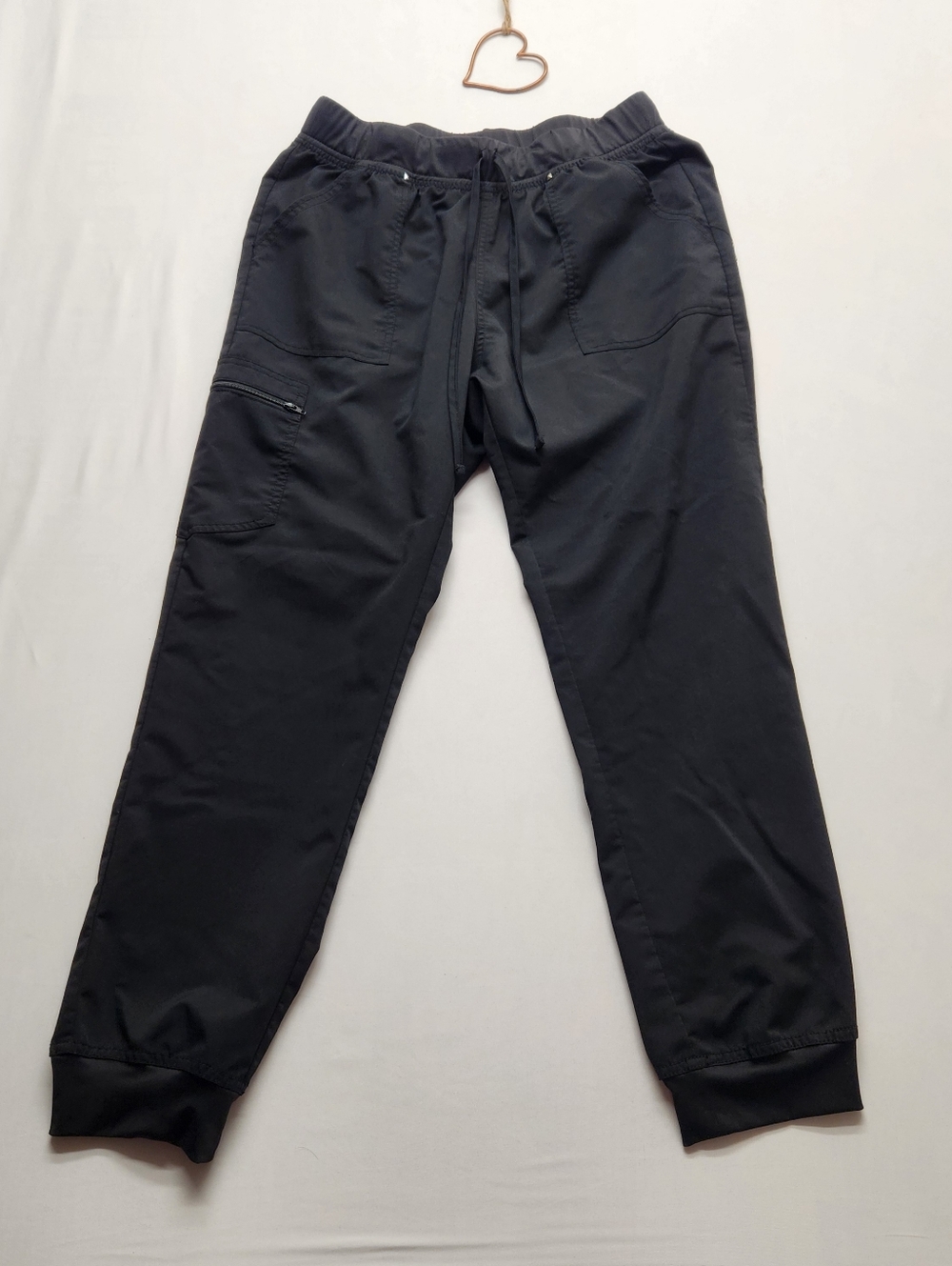 ⭐️Scrubstar BLACK Jogger Scrub Pants Size Large Performance Stretch Cargo Pocket